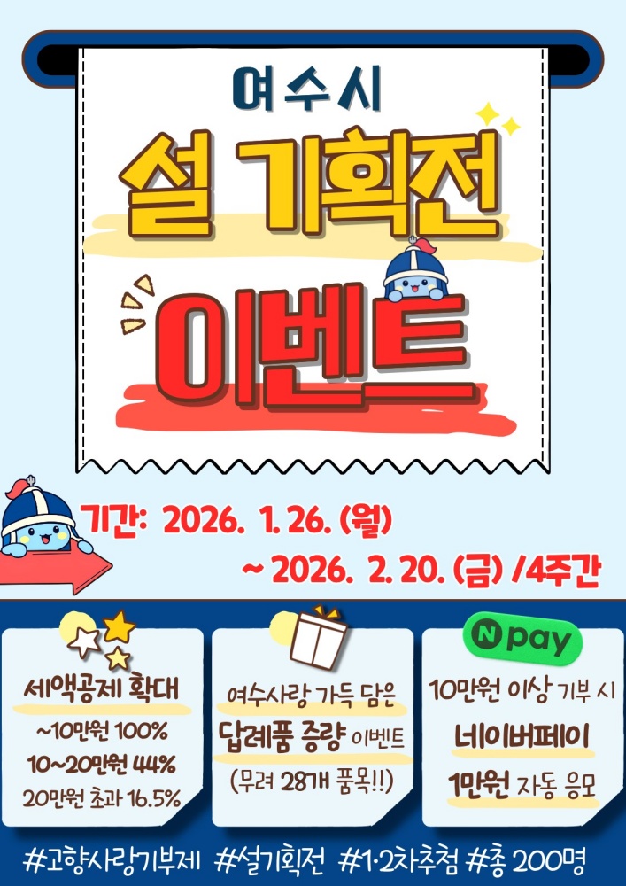 ▲‘고향사랑기부제 설 명절 특별 이벤트’ 포스터 ⓒ여수시