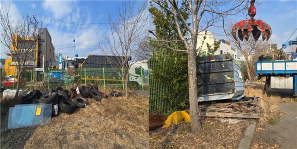 ▲ 국동항 장기 방치 폐기물 처리 전 ⓒ여수시