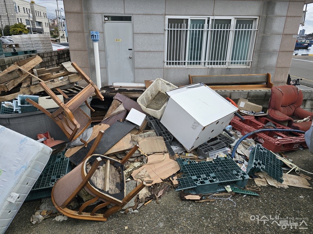 ▲ 일상생활에서 배출된 생활쓰레기와 생선 상자 ⓒ조찬현