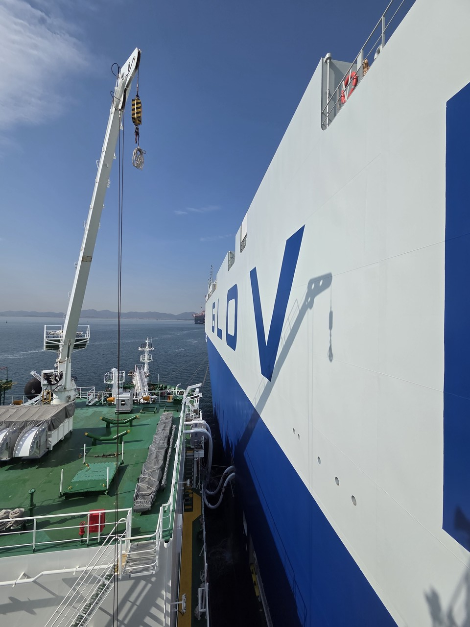 ▲LNG벙커링 사진. ⓒ여수광양항만공사